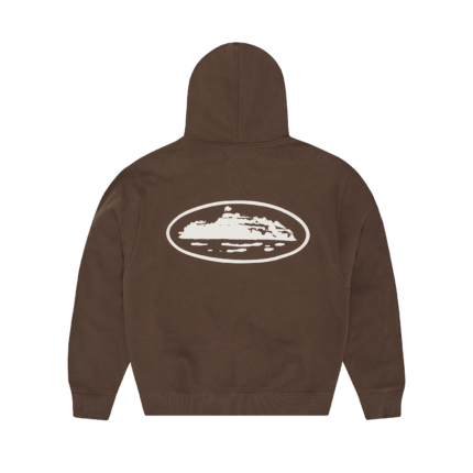 ISLAND PUFF PRINT ZIP HOODIE [BROWN]